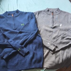 Grateful Dead Men's Blue and Gray Half-Zip Sweater Medium SEC119